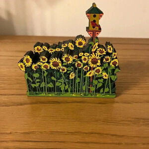 Sheila’s wooden flower field decor